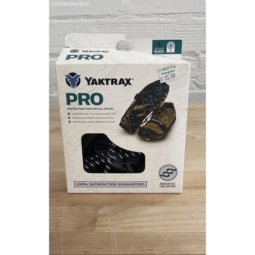 Yaktrax Black PRO One Pair‎ Black Size Small Winter Traction - Size L